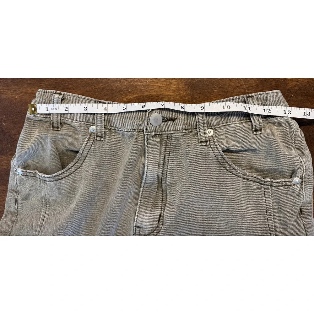 POL Womens Distressed Denim Joggers Olive Green Ripped Cotton Pants SMP388A S